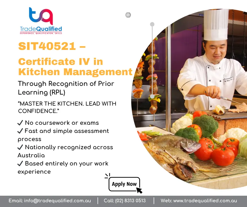 SIT40521 Certificate IV in Kitchen Management