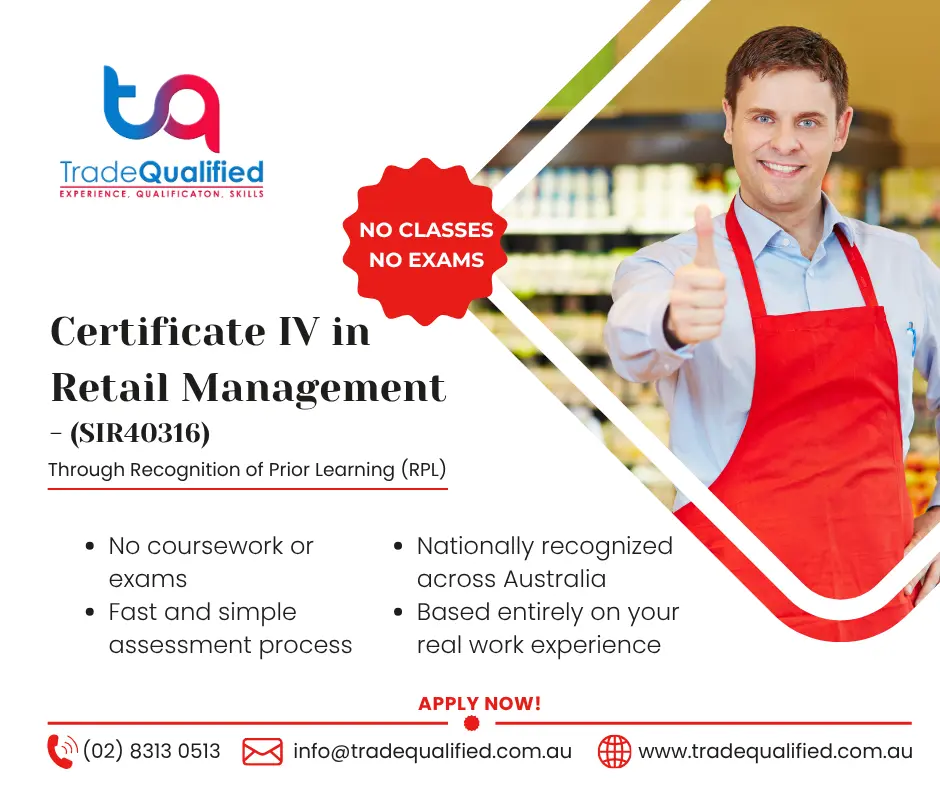 SIR40316 Certificate IV in Retail Management